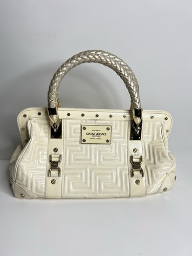 Gianni Versace Couture Quilted Greek Doctor Bag Ivory