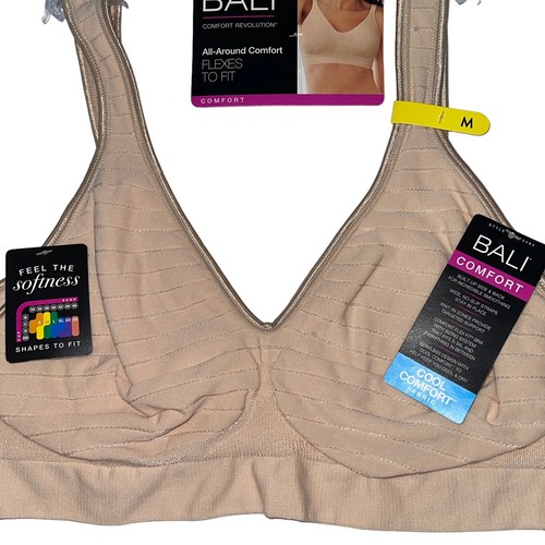 Bali Bra Wirefree Cool Comfort Seamless All Around Striped Soft Flex Fit DF3484 - Picture 27 of 48