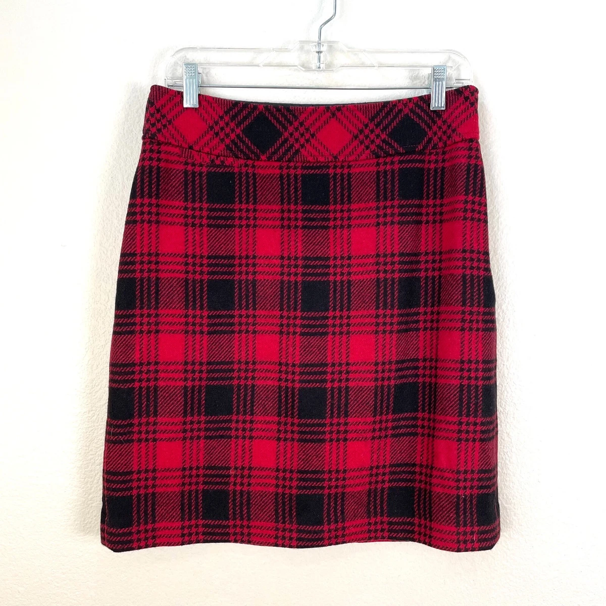 Jupe Portefeuille L.L. Bean 100% Laine Rouge - Années 70 - Taille M/L - Vintage