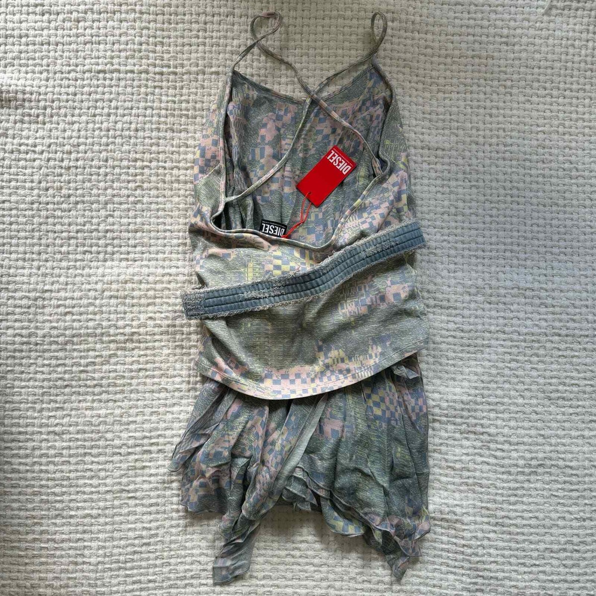 Diesel Draped-Detail Asymmetric Mini Dress w/ Belt - L - NWT | eBay