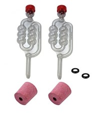 2 x Bubbler Airlocks, Rubber Bungs & Grommets - Brewing Fermenting