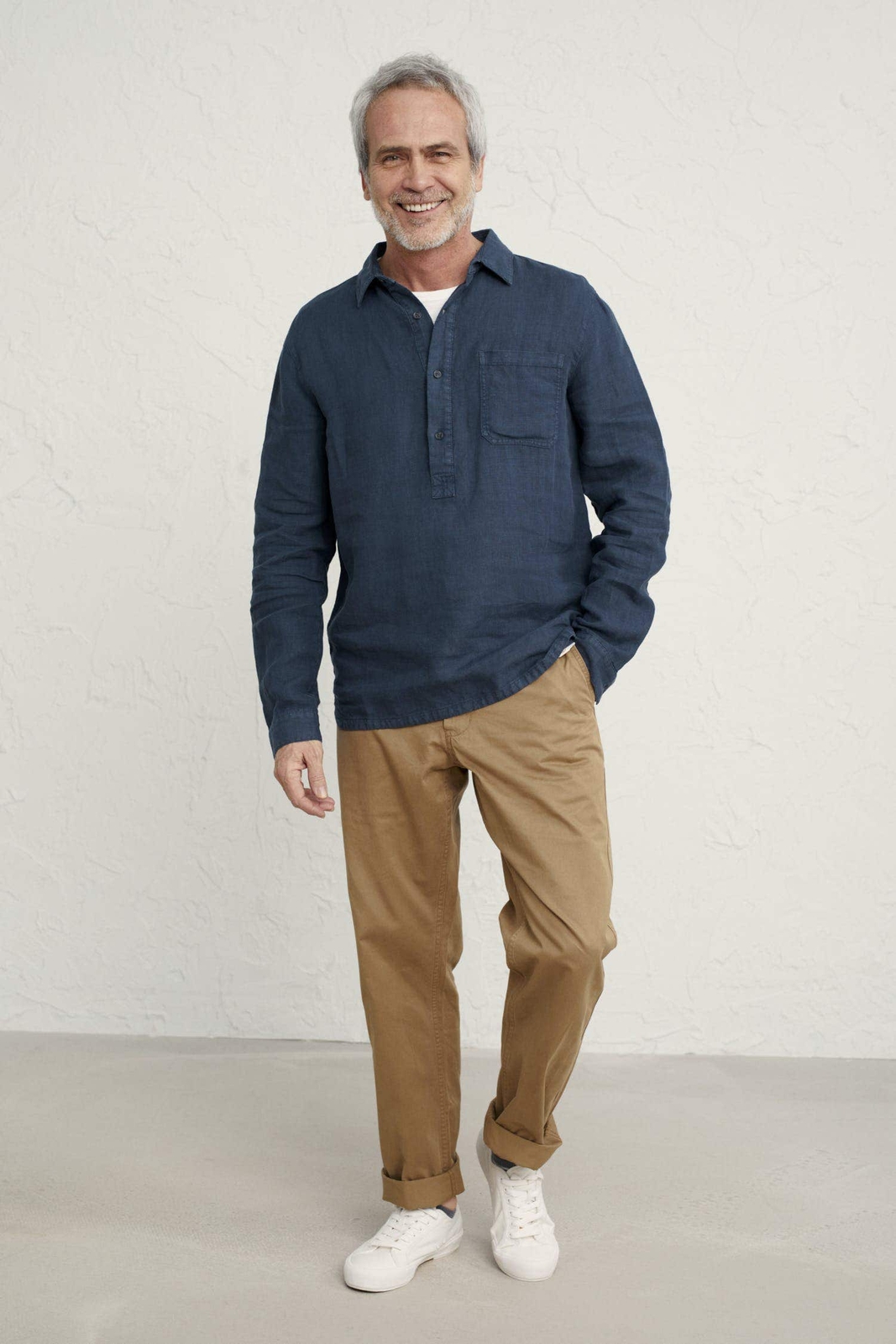 Seasalt Men's Shirt navy Men's Artist's Linen Shirt Regular