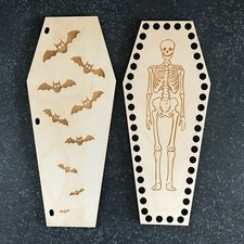 Halloween Coffin Crochet Basket Base (Wood)