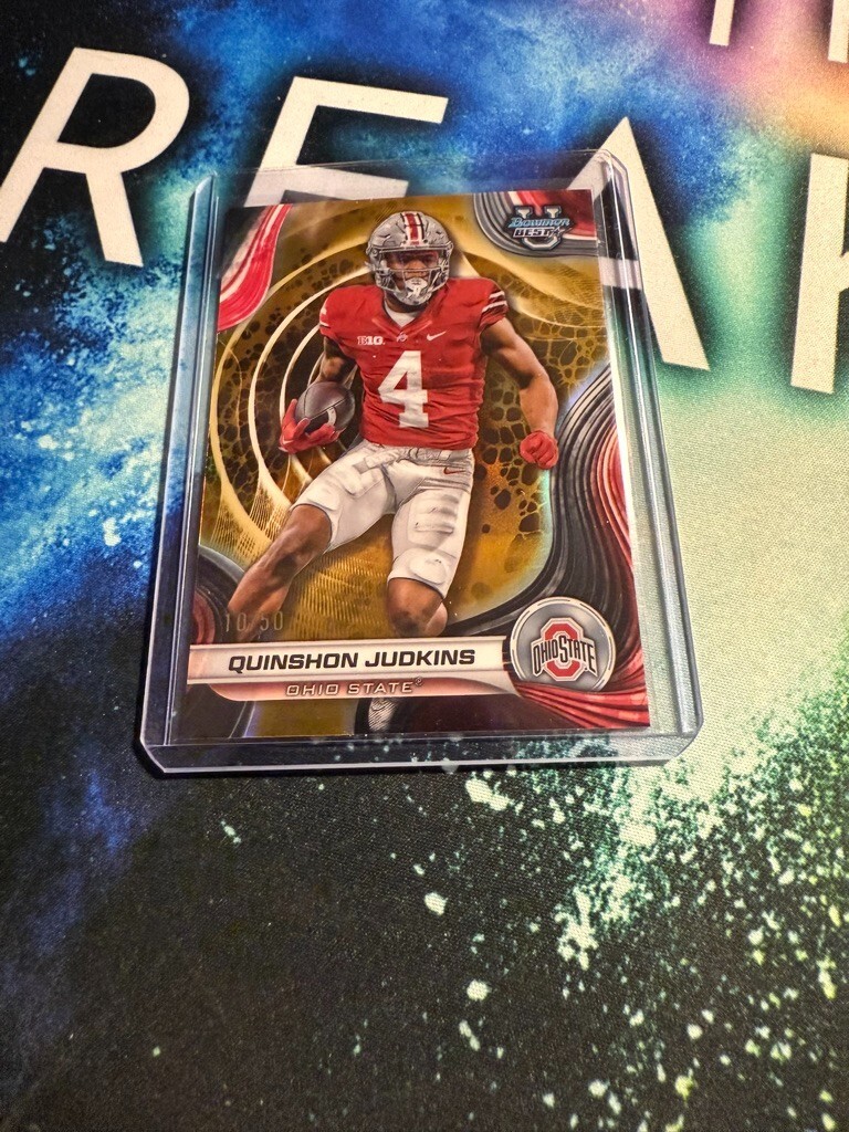 2024 Bowman University's Best Football Quinshon Judkins Gold Refractor /50