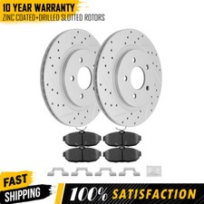 For 2005 2006 2007 Ford Mustang Rear Drilled Disc Rotors And Ceramic Brake Pads