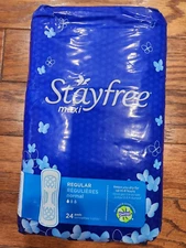 STAYFREE MAXI REGULAR 24 PADS KEEPS YOU DRY FOR UP TO 8 HOURS THERMO CONTROL