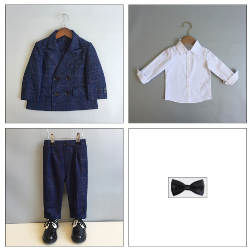 Child Formal British Plaid Dress Suits Set Boys Wedding Show Kids Blazer Pants - Picture 27 of 29