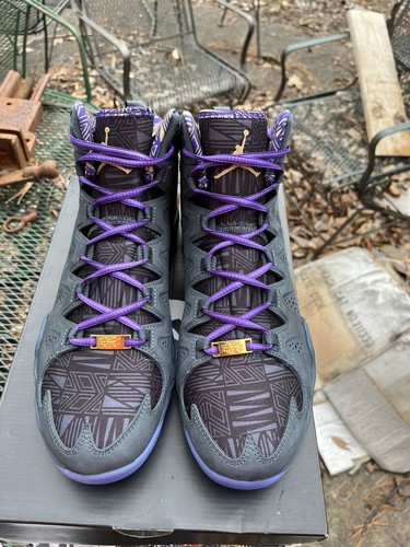 Jordan Melo M10 BHM BLACK HISTORY MONTH DS Size 11 Purple Gold Ravens LA Lakers - Picture 3 of 10