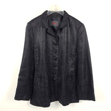 Mothwurf Blazer Damen Gr. 38 M Blau Leinen Jacquard Trachtenjacke Jacke Glänzend