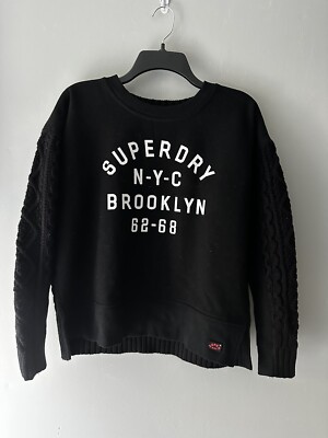 Superdry S Fusion-Line Logo Sweater / Sweatshirt Combo Worn Once Cable Black
