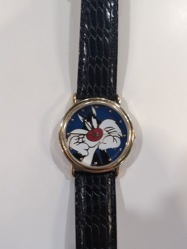 Vtg Sylvester the Cat Quartz Watch Looney Tunes Warner Bros WORKING (Lot 1-802) - Picture 2 of 7