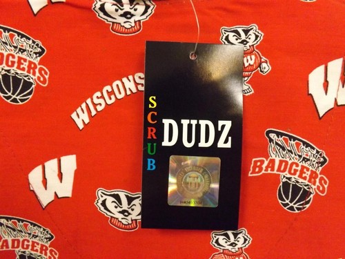 NEW-minor-flaw Wisconsin Badgers Size M Medium NURSE/DOCTOR Mens Unisex Scrubs - Picture 7 of 10