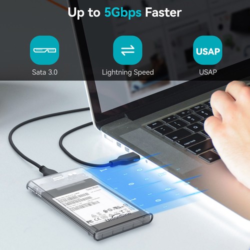 Boîtier de disque dur externe 2,5 3,5 pouces USB 3.0 / Type C boîtier de disque dur - Photo 9/21