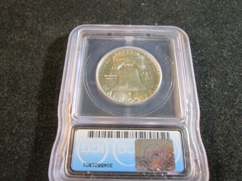 1959 FRANKLIN HALF DOLLAR DIE CLASH NOSE "BUGS BUNNY" ICG MS64 FBL 1801 - Picture 2 of 4
