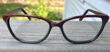 Nicole Miller Hemlock C01 Eyeglasses Onyx Red Glitter 53mm Frames No Lens