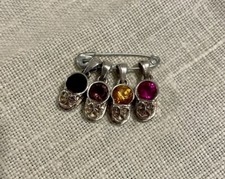 Vtg SS 925 Baby Shoe Birthstone Pendants for Bracelet Necklace 15 Each