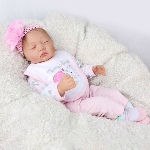 22'' Reborn Baby Dolls Handmade Realistic Newborn Vinyl Silicone Girl Doll Gift - Picture 3 of 7