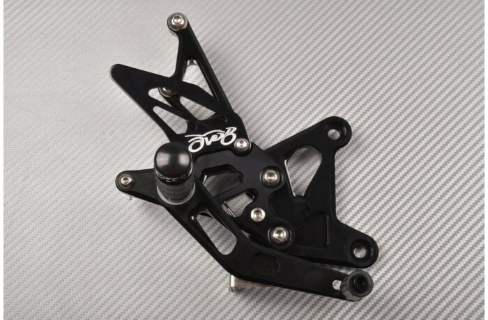 Commandes Reculées Kawasaki ZX6R 2007 2008 AVDB Platines Réglables Or Moto