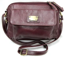 High Quality Genuine Leather Classic Cross Body Multi Pocket Handbag w/Organizer