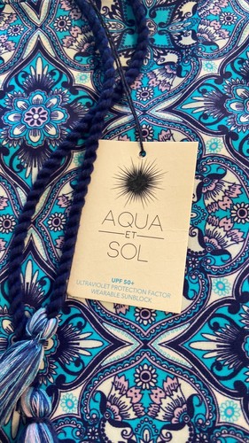 AQUA ET SOL BEACH DRESS SIZE L BRAND NEW LONG SLEEVES TWOFRONT POCKETS UPF 50+ - Picture 12 of 12
