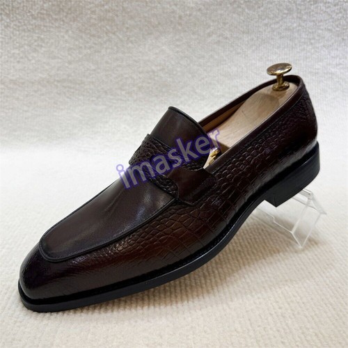 Mens Slip on Loafers Real Leather Cowhide Casual Business British Party Shoes Sz - Picture 12 of 23