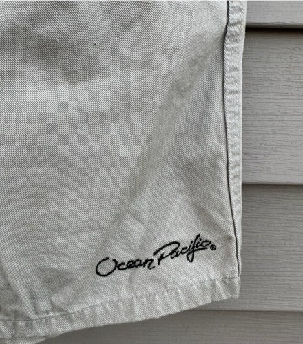 Vtg ocean Pacific OP khaki shorts Pleats NOS - Picture 2 of 7