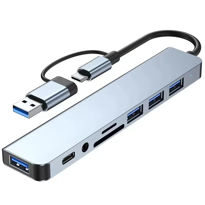 USB HUB With Reader USBC Port USB 3.0 / 2.0 Splitter Card Reader Docking Station USB HUB With Reader USBC Port USB 3.0 / 2.0 Splitter Card Reader Docking Station
