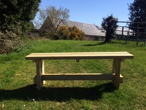 5ft Garden Bench Seat Extra Heavy Duty Pressure Treated Redwood Ebay