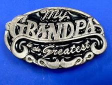 My Grandpa Is The Greatest Vintage 1990 Belt Buckle C J Pewter Perfect Gift 