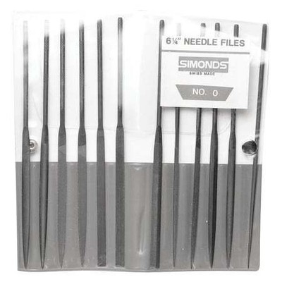 Simonds 83553100 Needle File Set,6-1/4In.L,2 Cut Type