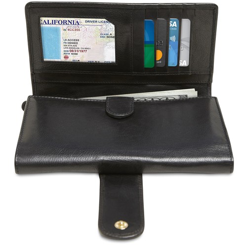 Genuine Leather Wallets For Women's Ladies Clutch Accordion Zipper RFID Blocking - Picture 13 of 18