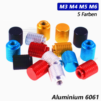 M3 M4 M5 M6 Aluminium Rändelmuttern Sackloch verlängert Knurled Griff Thumb Nuts