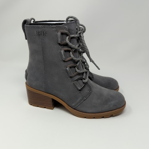 Sorel Women's Cate Lace Bootie Quarry Gum 2 Waterproof Leather Rain Boot US 5.5 - Picture 5 of 9
