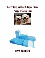 17x24" SUPER HEAVY DUTY 5-Ply Quilted Puppy Pee Pads Absorbs up to 8hrs 30gr ea.