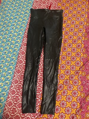 SPANX Faux Leather Shiny LEGGINGS-#20186R-PBBLK