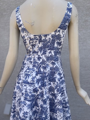 $295 STAUD Dress in Blue Toile - Picture 8 of 11
