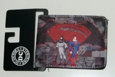 Batman & Superman "United As One" Textured Bifold Wallet W/ ID Holder