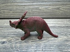 Vintage Plastic Dinosaur Protoceratops Red Green 1.75  