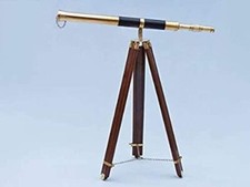 60" Nautical Floor Standing Admirals Solid Brass Telescope with Wooden Tripod