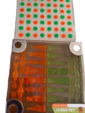 Vintage Bozart Karim Rashid Designer Chess Collector Set Orange &Green Excellent