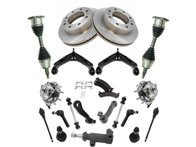 Front Brake Pad Rotor Axle Hub Control Arm Kit for GMC Sierra 2500 82QMMM