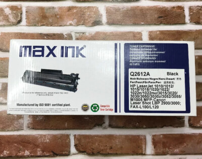 Max Ink Toner Cartridge Q2612A Black HP Laserjet Canon Laser Shot New (2013)