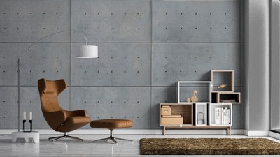 Vlies Fototapete Digitaldruck Sichtbeton Platten Concrete 350 x 255 cm DD123644