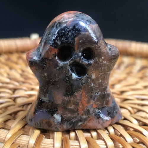 1 pieza Espectrolita Rojo Natural Fantasma Calavera Cuarzo Cristal Reiki Gema Curativa 1.2''+ - Imagen 10 de 11