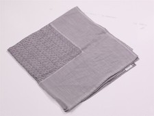 Zilli Gray Logo Cotton Pocket Square Handkerchief Made in France