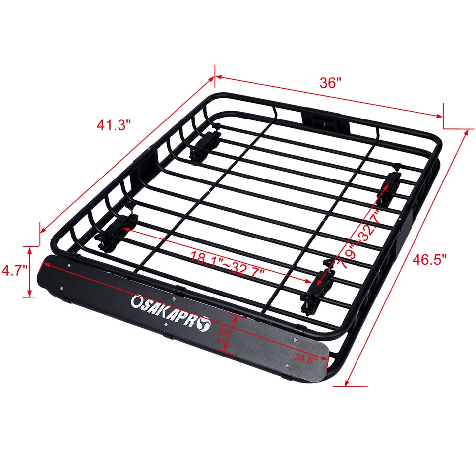 42 x 36 x 5" Rooftop Cargo Carrier Basket Rack Luggage Holder w/Strap For Chevy - Image 3 of 4