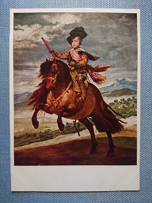 Old Postcard Velasquez Equestrian Portrait Infant Don Baltasar Carlos