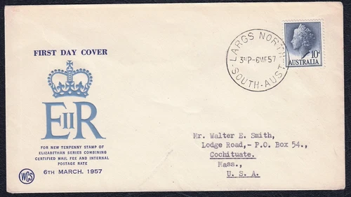 Australia 1957 QEII 10d First Day Cover FDC