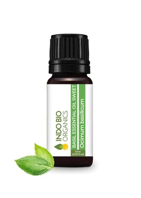 Indo Bio Organics Basil Essential Oil For Skin And Hair 15ml