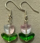 BLUE/PURPLE TULIP FLOWER GLASS BEAD EARRINGS with Sterling Silver Ear Wires — photo 1